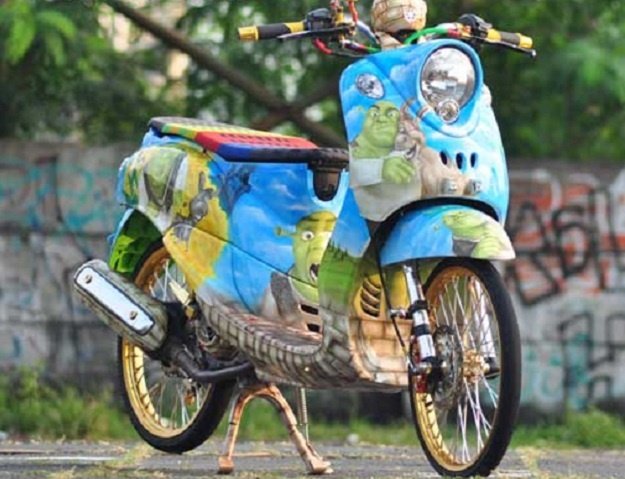 Modifikasi Yamaha Mio Fino, Konsep Terinpirasi Film Animasi Sherk